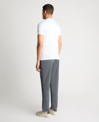 Grey Straight Leg Cotton Stretch Chino