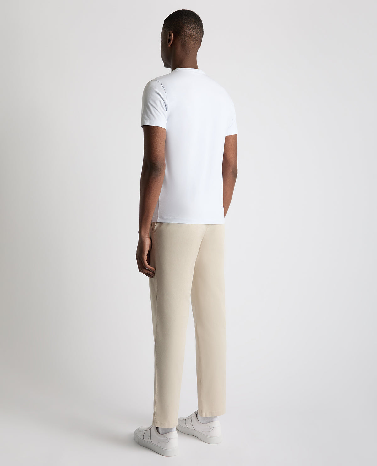 Man wearing a sand Straight Leg Cotton Stretch Chino