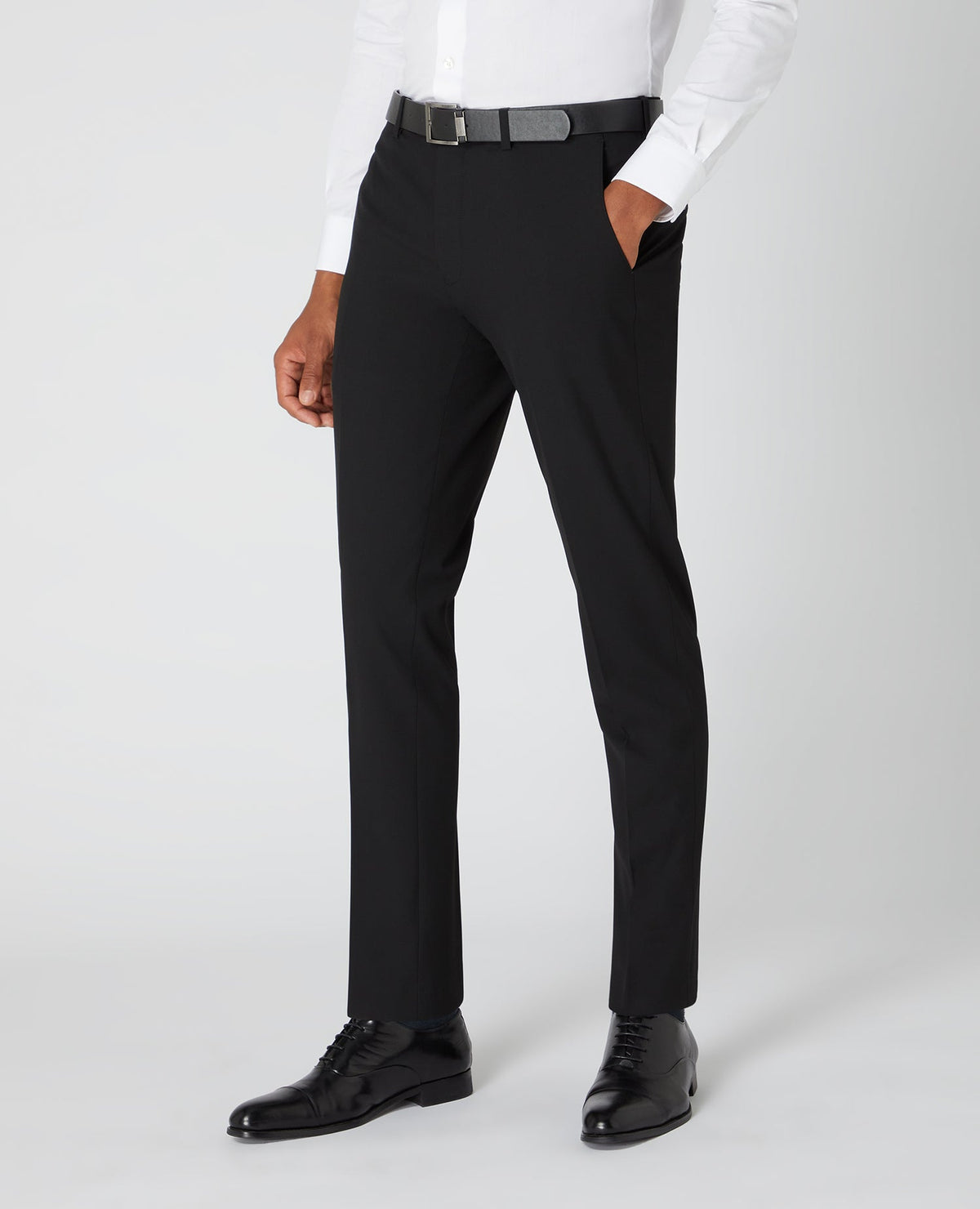 Man wearing a black Slim Leg Formal Trousers
