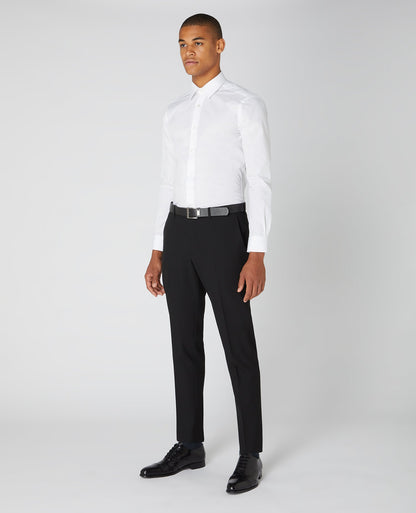 Man wearing a black Tapered Fit Formal Trousers