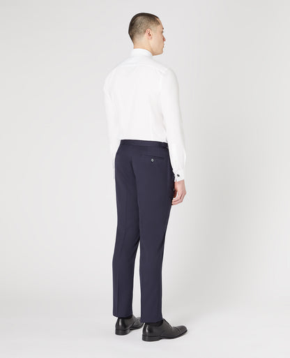 Man wearing a navy Slim Fit Wool-Rich Mix and Match Dinner Suit Trousers