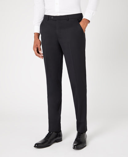 Man wearing a black Slim Fit Wool-Blend Stretch Mix and Match Trousers