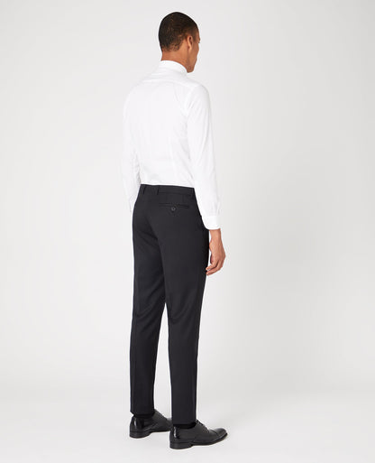 Man wearing a black Slim Fit Wool-Blend Stretch Mix and Match Trousers