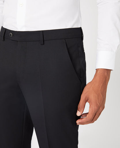 Man wearing a black Slim Fit Wool-Blend Stretch Mix and Match Trousers