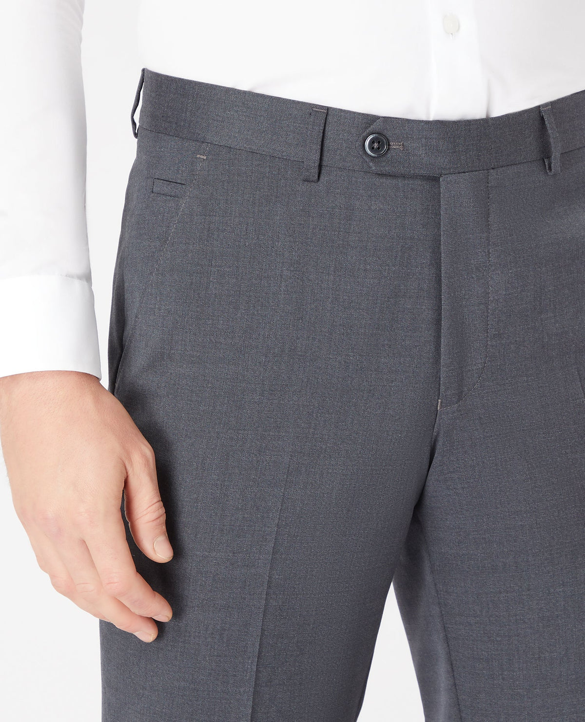 Man wearing a grey Slim Fit Wool-Blend Stretch Mix and Match Trousers