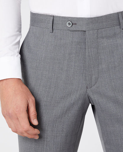 Man wearing a grey Tapered Fit Wool-Blend Stretch Mix and Match Suit Trousers