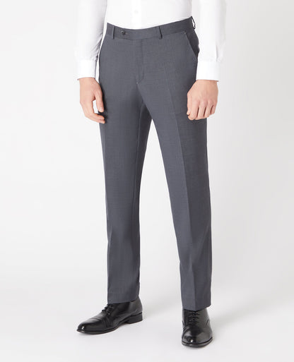 Man wearing a grey Tapered Fit Wool-Blend Stretch Mix and Match Suit Trousers