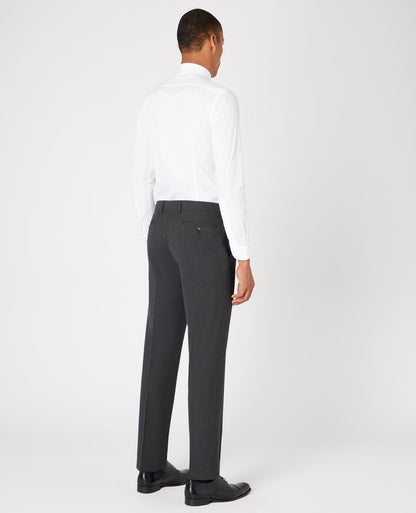 Man wearing a grey Tapered Leg Stretch Formal Trousers