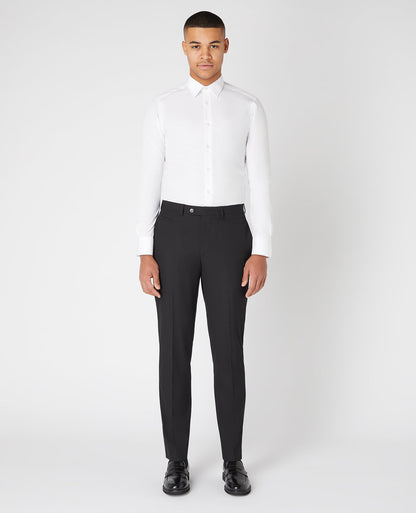 Man wearing a black Slim Leg Stretch Formal Trousers