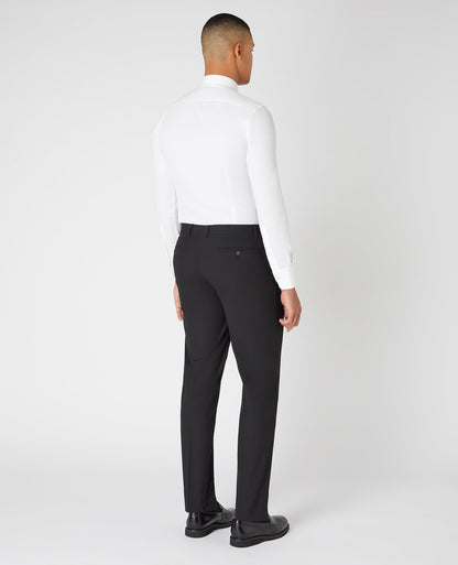 Man wearing a black Slim Leg Stretch Formal Trousers