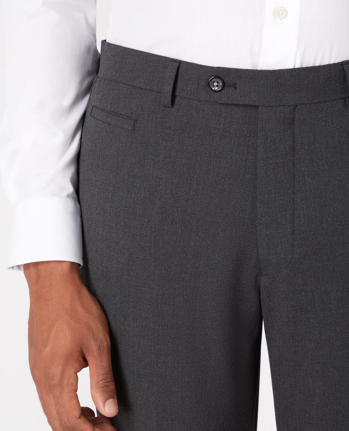 Man wearing a grey Slim Leg Formal Trousers