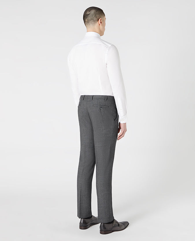 Man wearing a grey Tapered Leg Suit Trouser