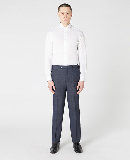 Man wearing a blue Tapered Leg Suit Trouser