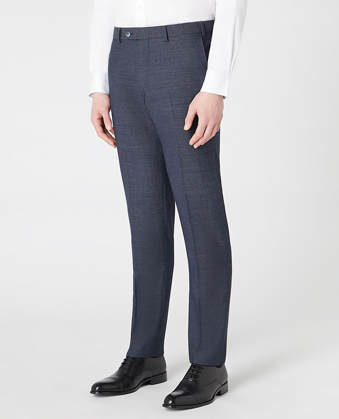 Man wearing a blue Tapered Leg Suit Trouser