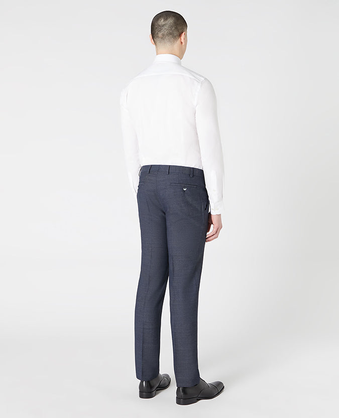 Man wearing a blue Tapered Leg Suit Trouser