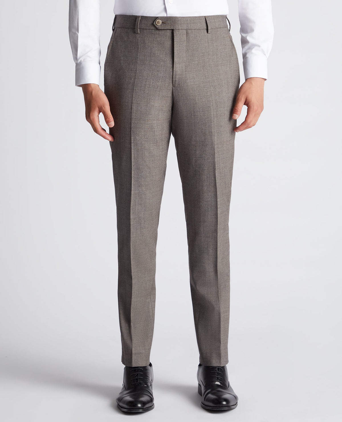 Man wearing a brown X-Slim Fit Wool Blend Mix And Match Suit Trouser