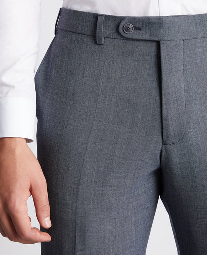 Man wearing a blue Tapered fit wool blend mix and match suit trouser