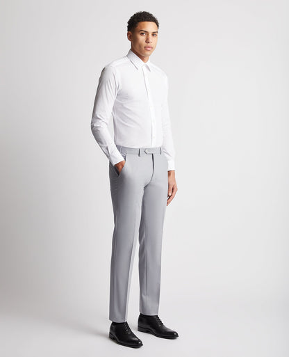 Man wearing a blue Slim Leg Wool Rich Mix and Match Suit Trouser