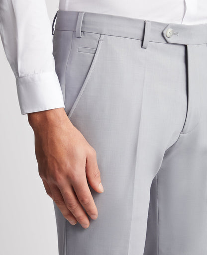 Man wearing a blue Slim Leg Wool Rich Mix and Match Suit Trouser