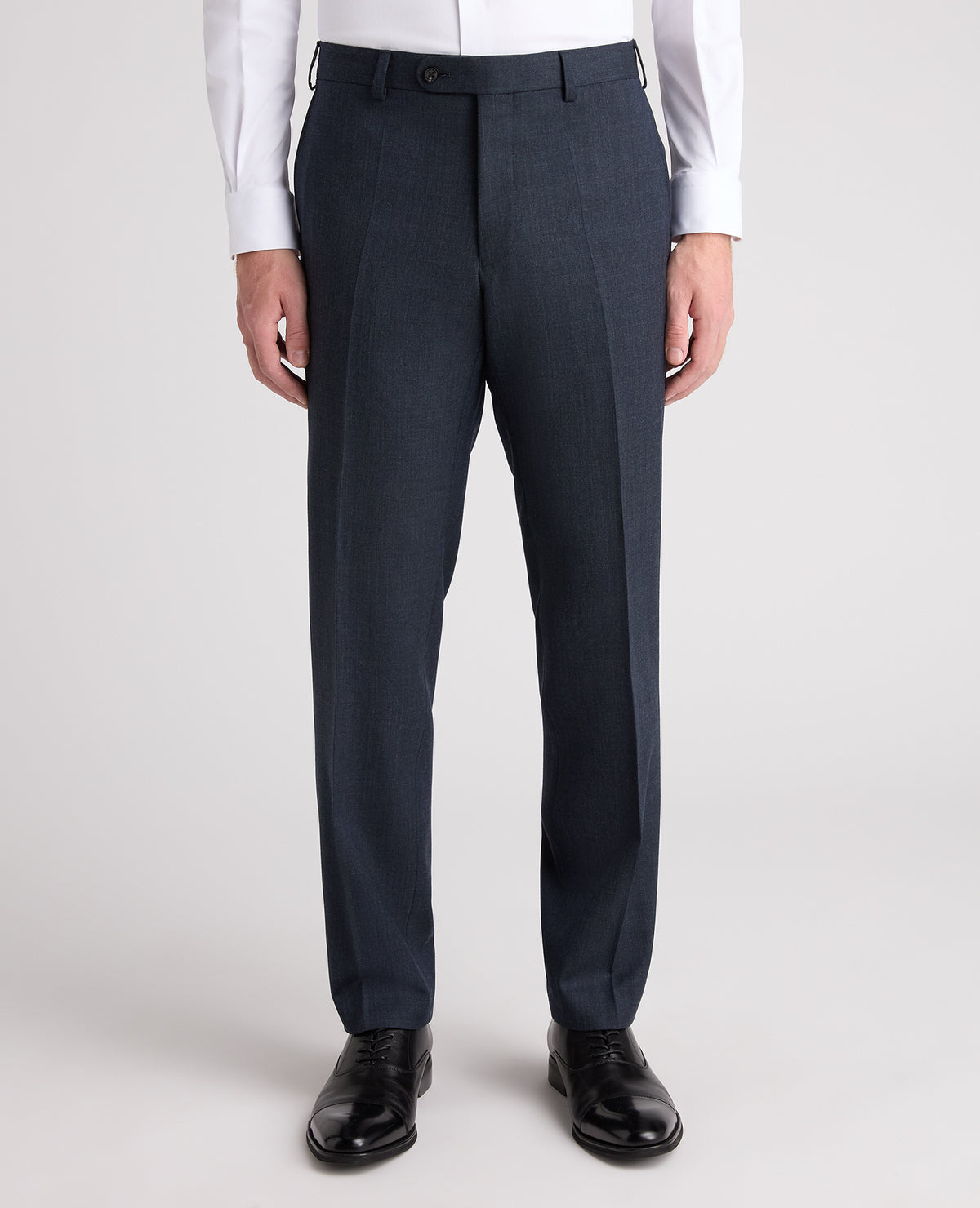 Dark Blue Tapered Fit Wool Rich Trouser