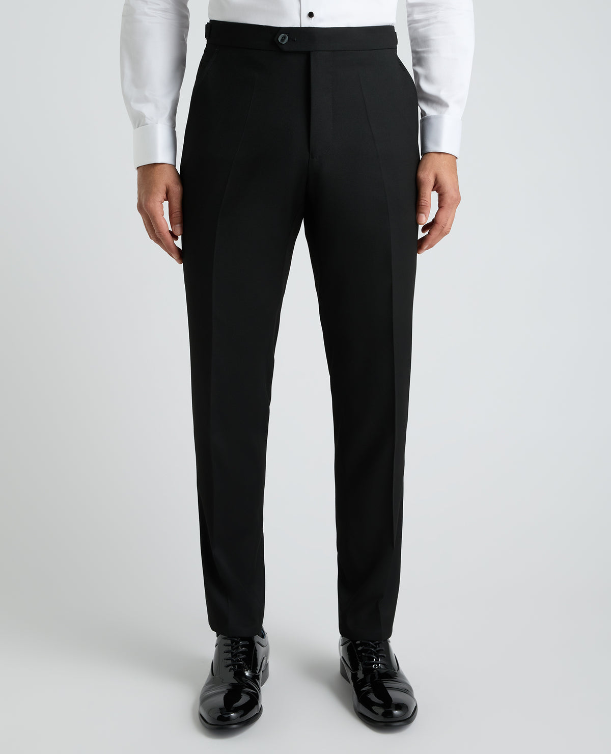 Black Slim Fit Satin Detail Stretch Trousers