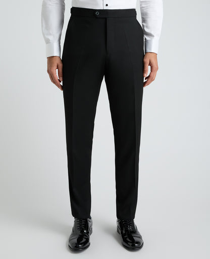 Black Slim Fit Satin Detail Stretch Trousers
