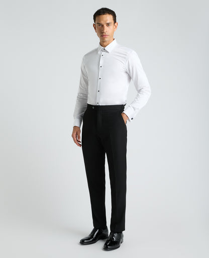 Black Slim Fit Satin Detail Stretch Dinner Suit