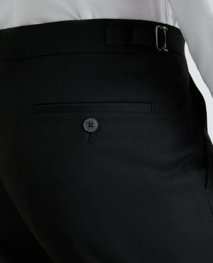 Black Slim Fit Satin Detail Stretch Trousers