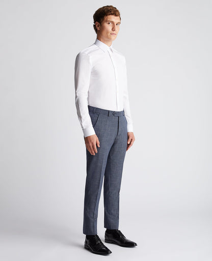 Slim Leg Checked   Stretch Formal Trousers