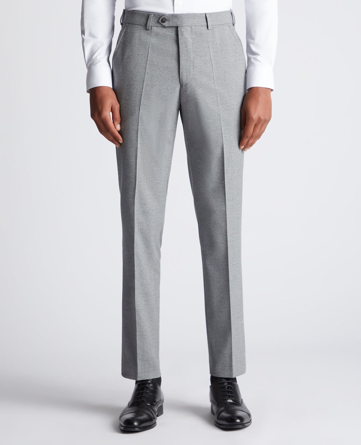 Man wearing a grey Slim Leg Stretch Formal Trousers