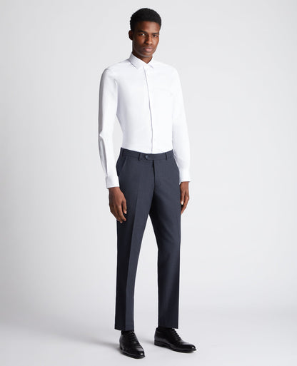 Man wearing a navy Slim Leg Stretch Formal Trousers