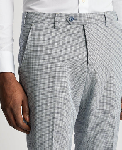 Man wearing a blue Slim Leg Stretch Formal Trousers
