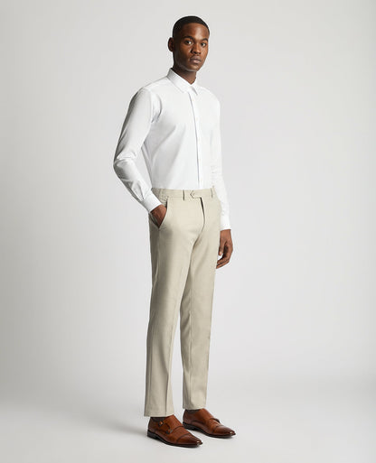 Man wearing a sand Stretch Formal Trousers