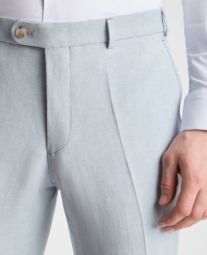Tapered Fit Linen-Blend Suit Trousers