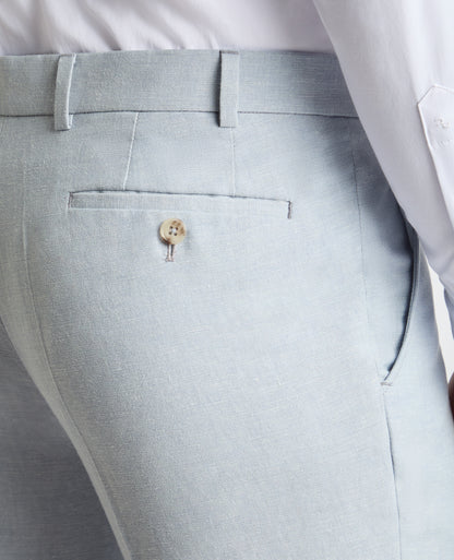 Tapered Fit Linen-Blend Suit Trousers