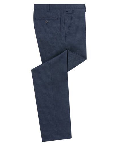 Man wearing a blue Slim Fit Checked Stretch Suit