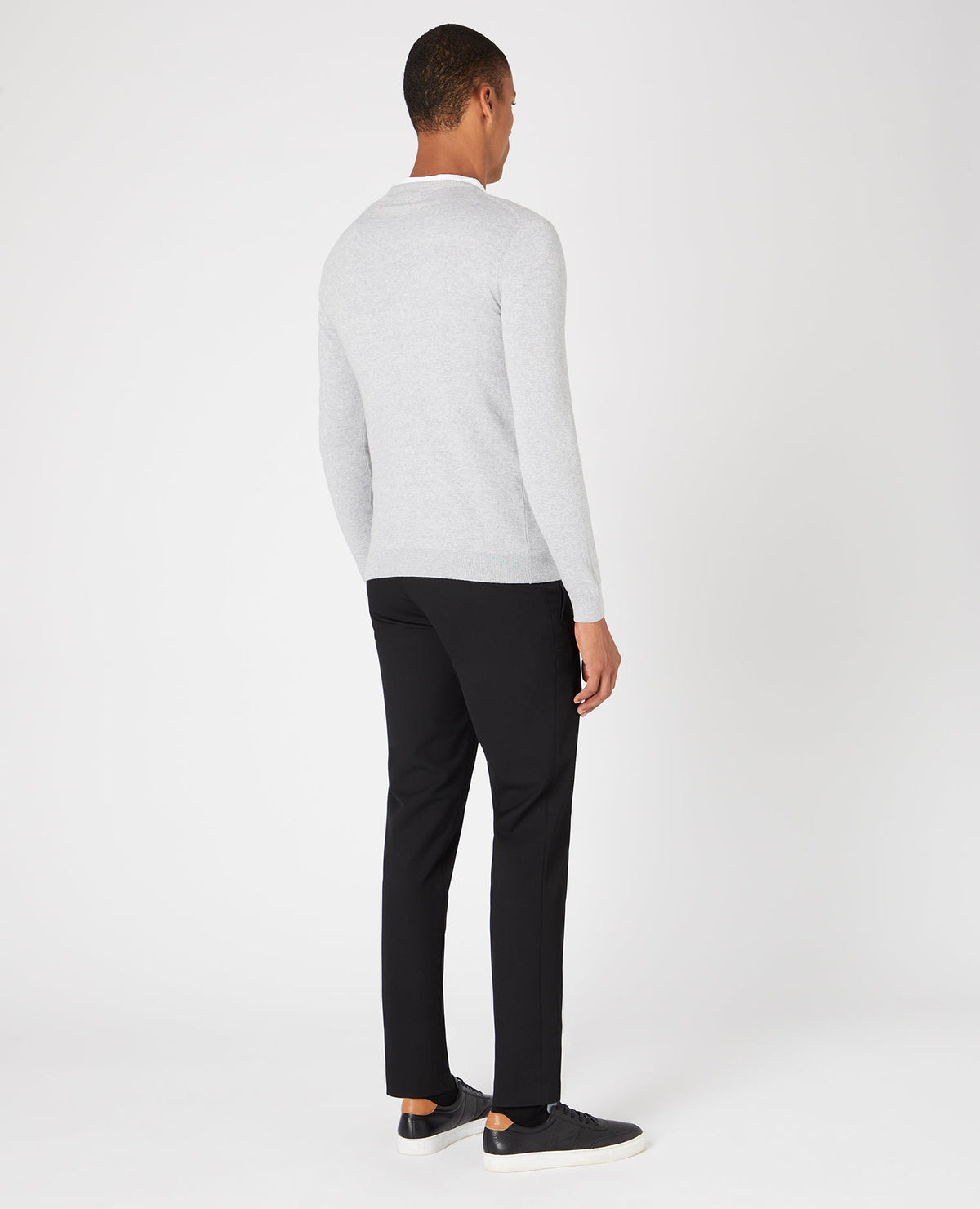 Man wearing a black Slim Leg Stretch Trouser