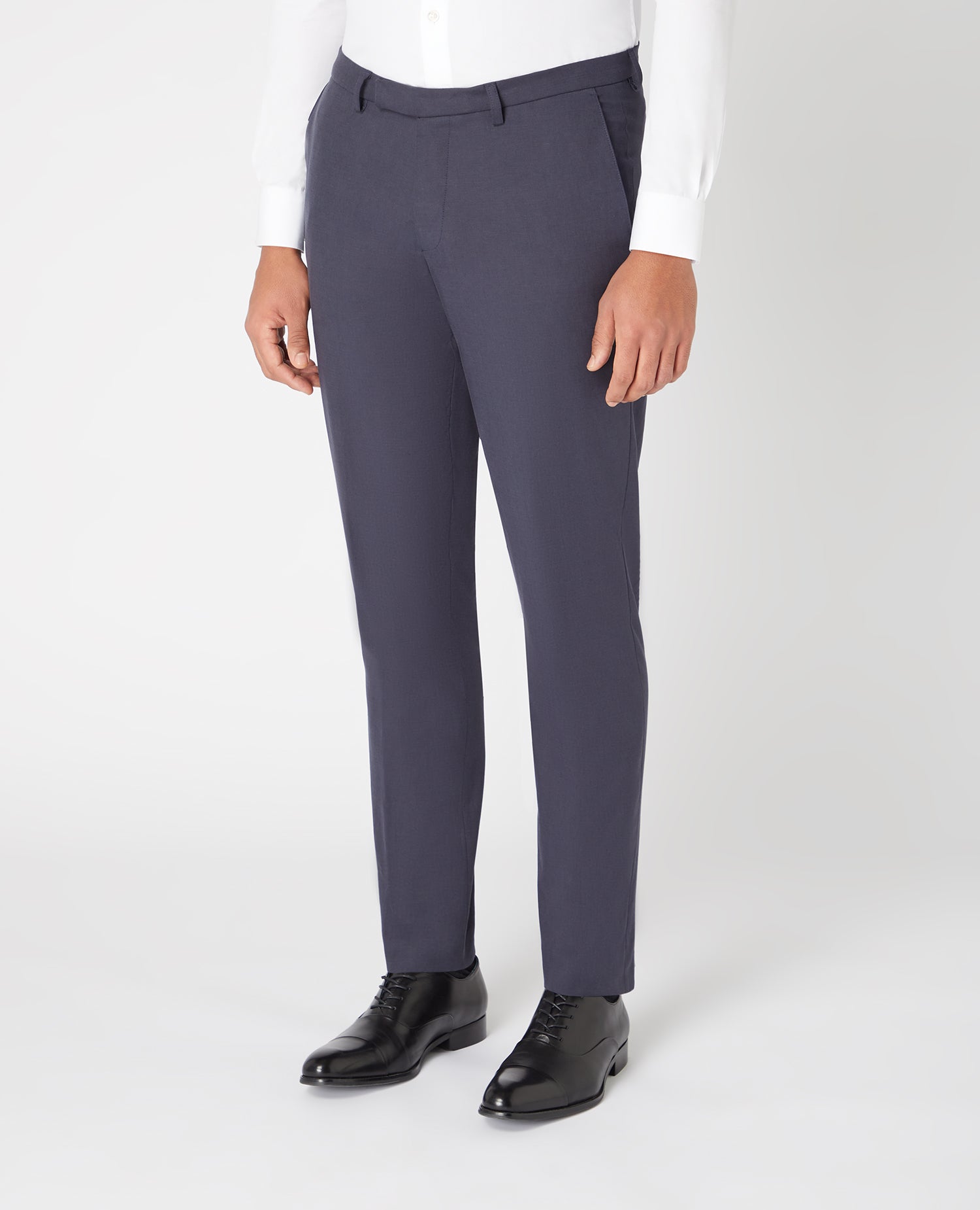 Slim Leg Cotton-Linen Trousers