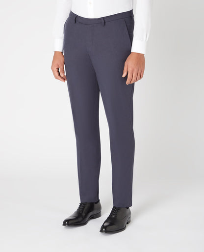 Slim Leg Cotton-Linen Trousers