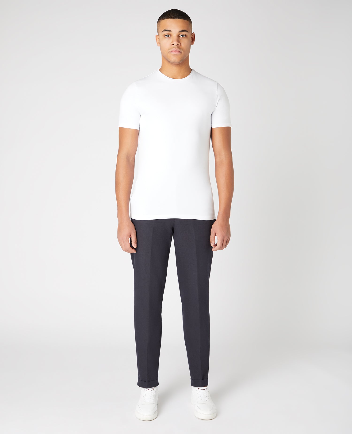 Slim Fit Linen-Blend Trousers