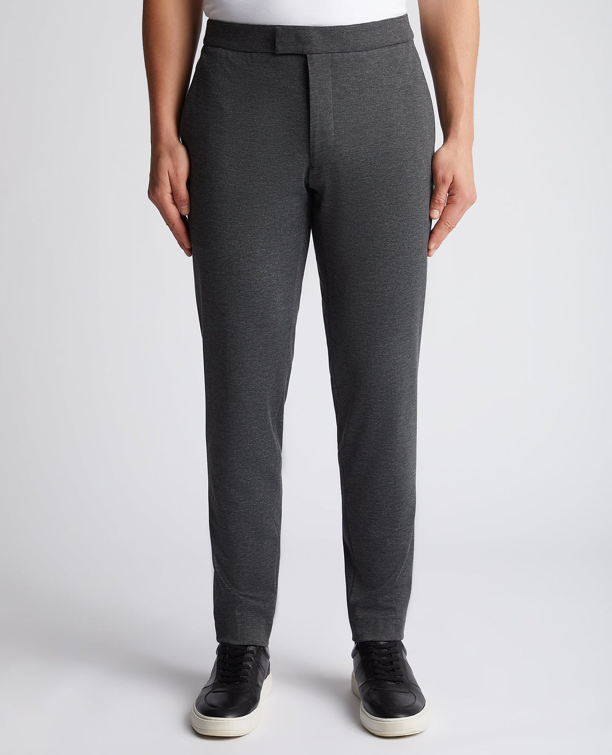 Man wearing a grey Slim Leg Stretch Formal Trousers