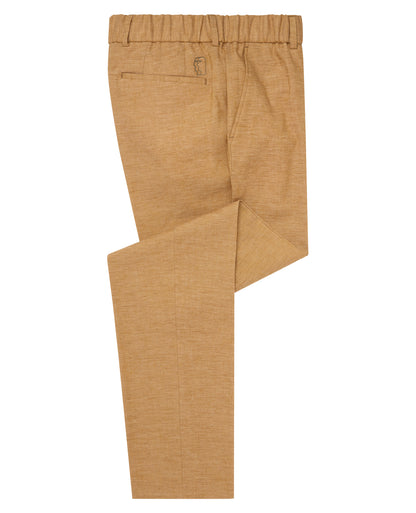 Man wearing a orange Slim Leg Linen-Blend Trousers