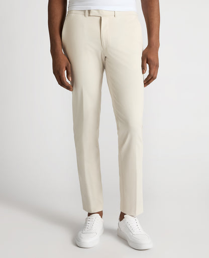 Man wearing a sand Slim Leg Stretch Trousers