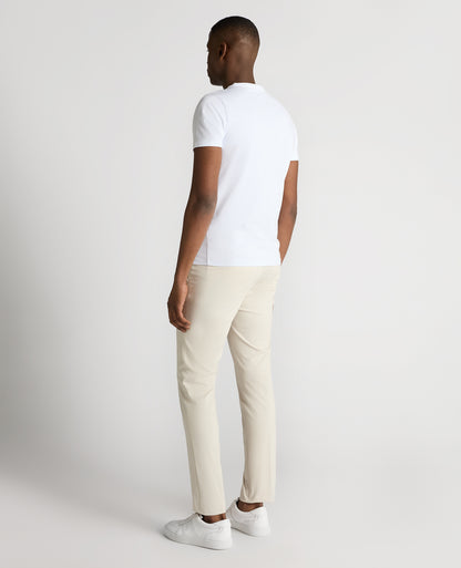 Man wearing a sand Slim Leg Stretch Trousers