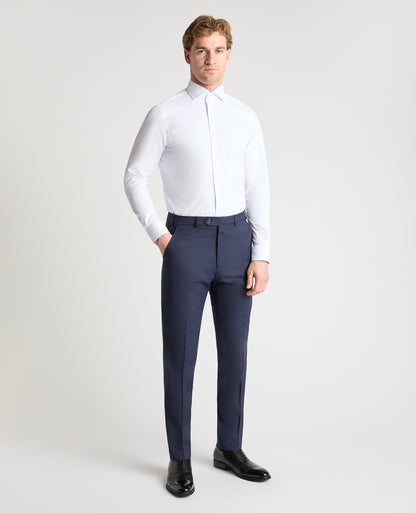 Slim leg polyviscose stretch formal trousers