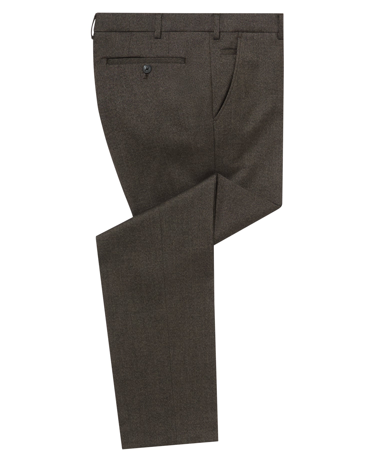 Man wearing a brown Slim leg polyviscose stretch mix and match suit trouser