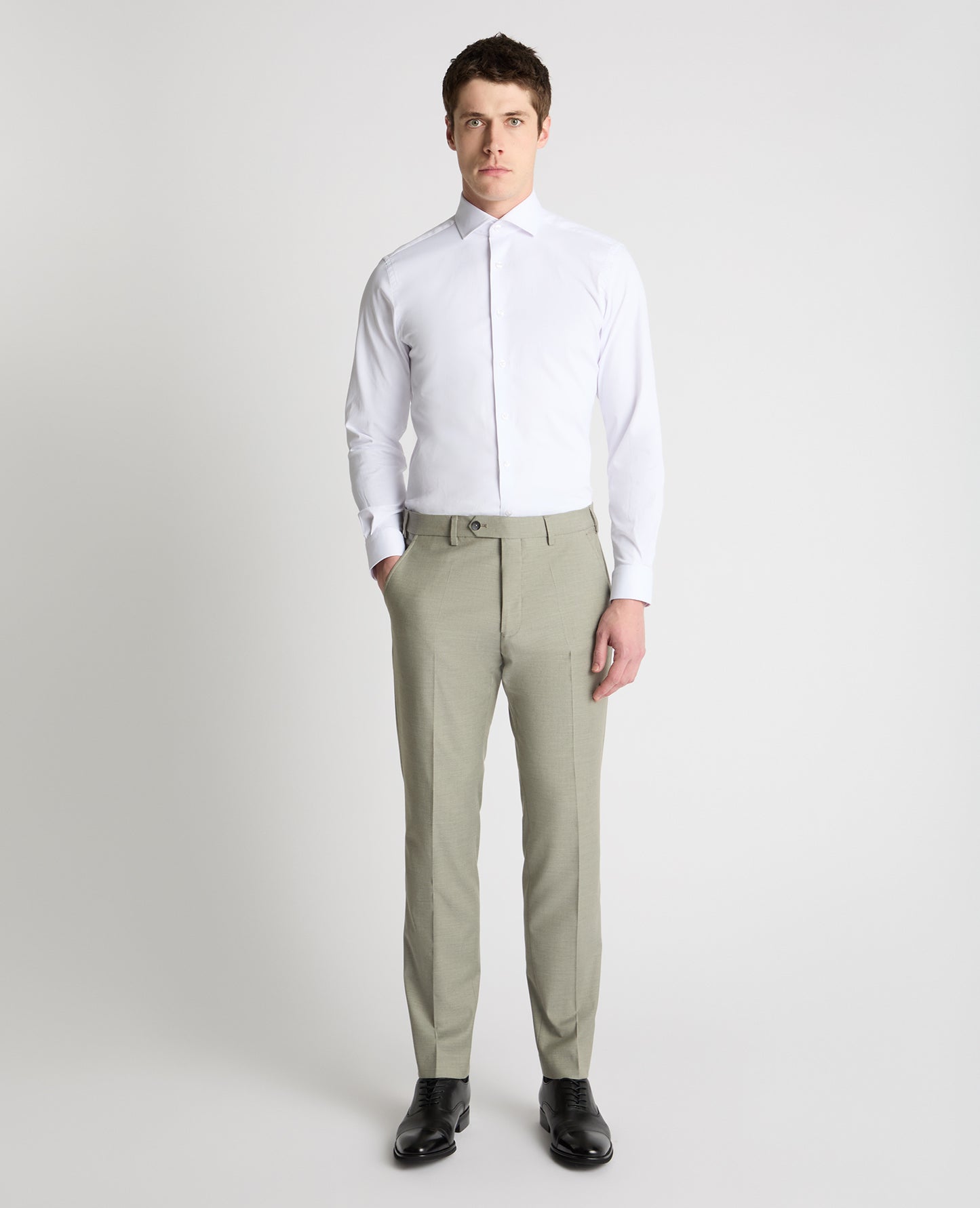 Slim leg polyviscose formal trousers