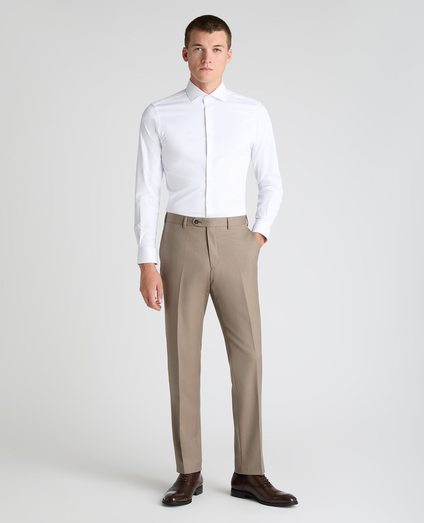 Stone Tapered Fit Wool Rich Suit