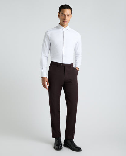 Dark Red Slim Fit Stretch Suit