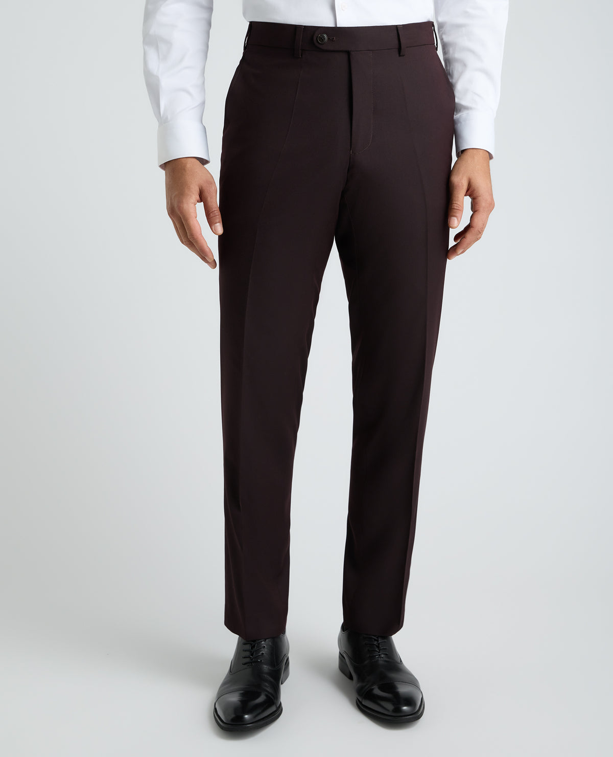 Tapered fit polyviscose formal trouser